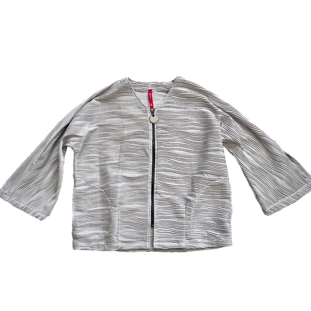 ❤️ IC by Connie K Ribbed Shimmer Jacket With Pockets Chic & Modern Size L